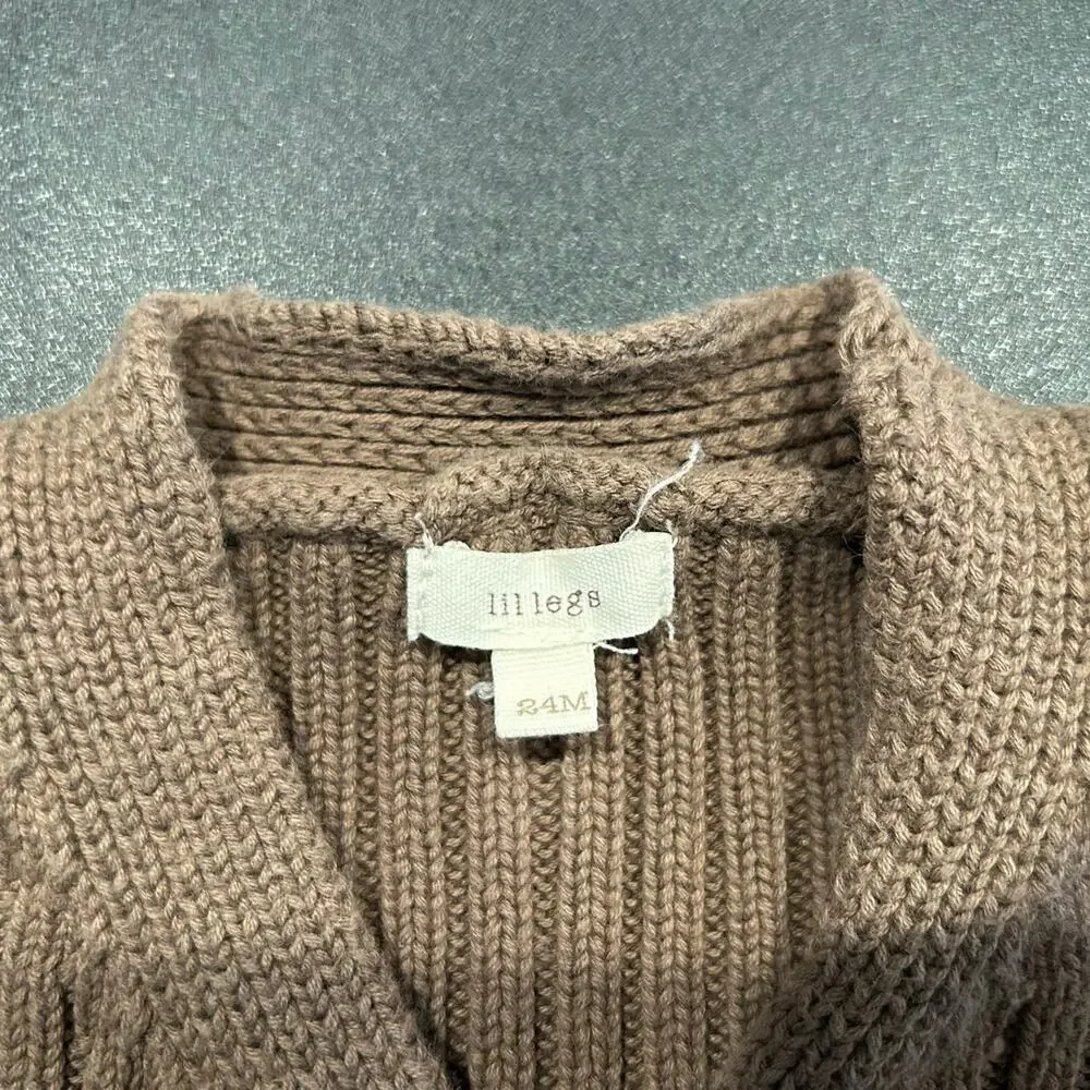Lil Legs Toddler Cardigan Sweater – Brown, 24 Months
